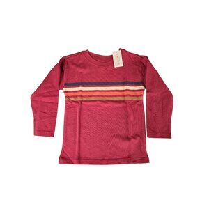 NWT Garanimals Toddler Boy Striped Tee with Long Sleeves Size 3T - Maroon